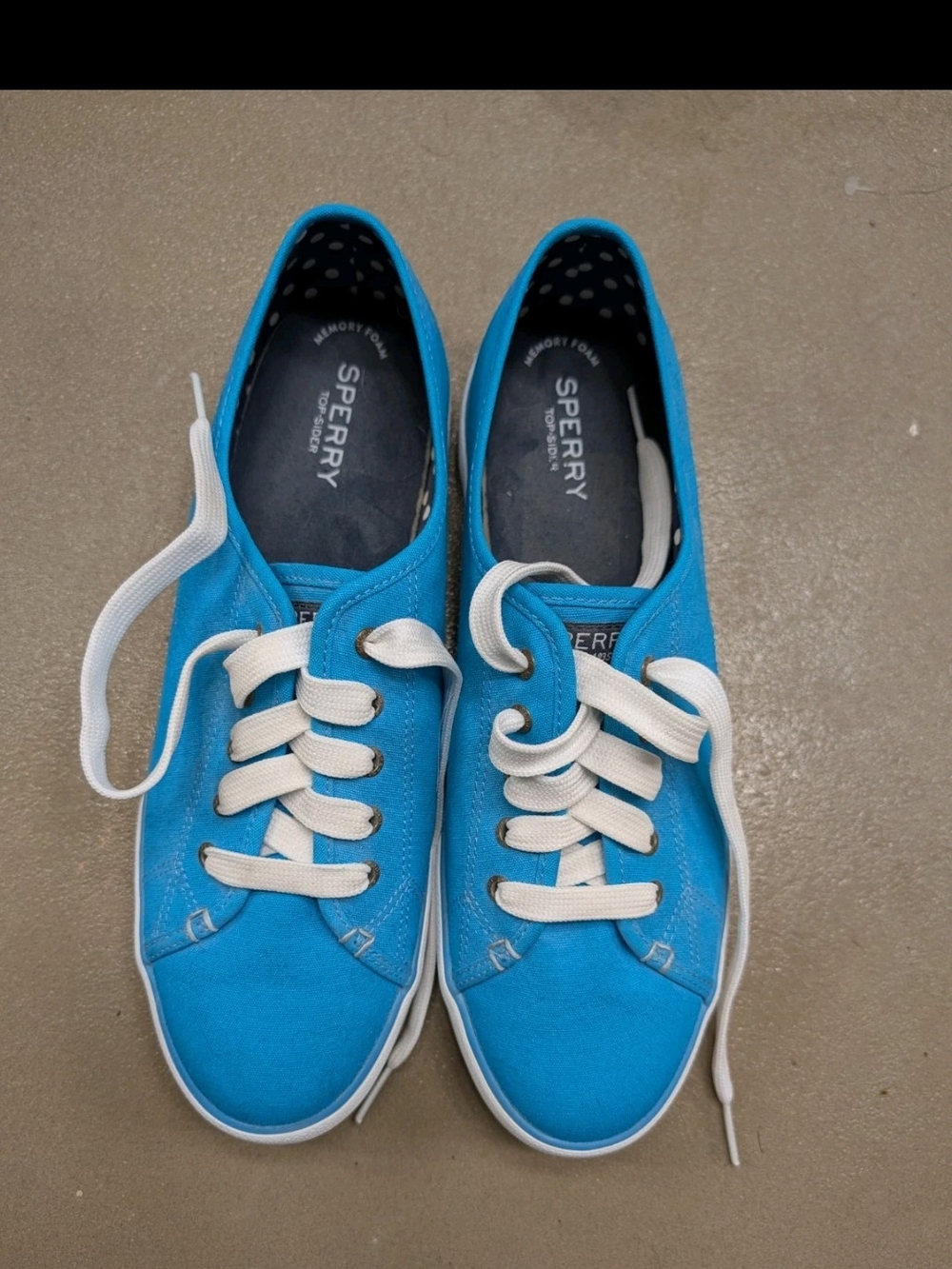 Sperry Women's Bright Turquoise Canvas Lace-Up Sneakers